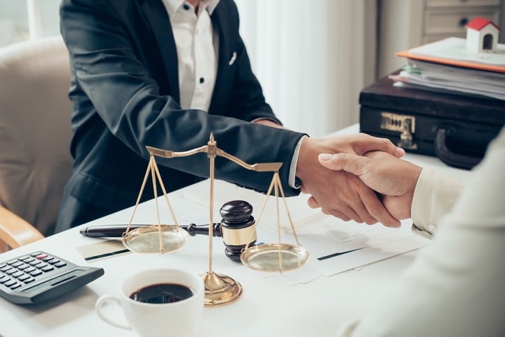 lawyer with client