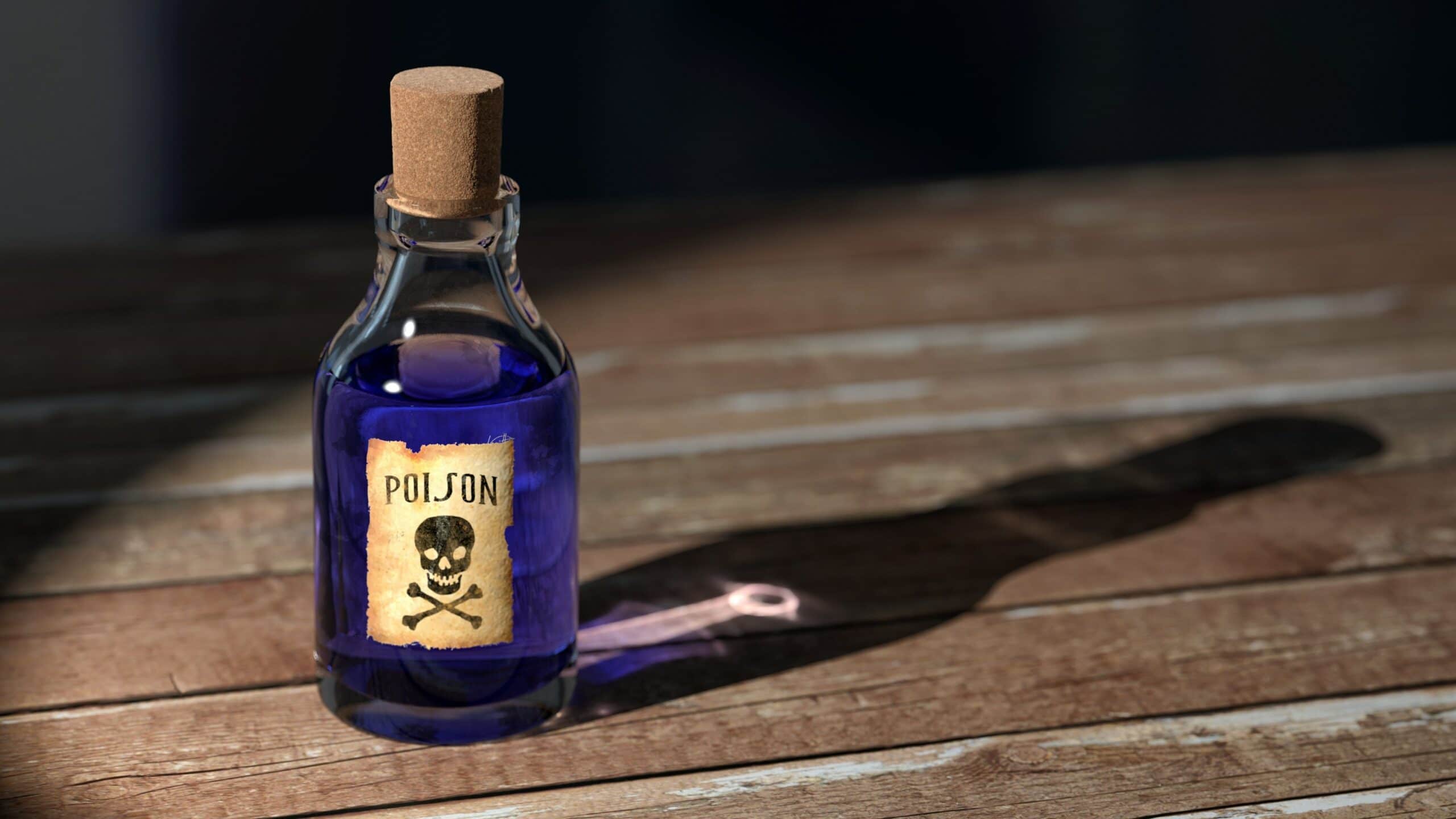 bottle labeled poison