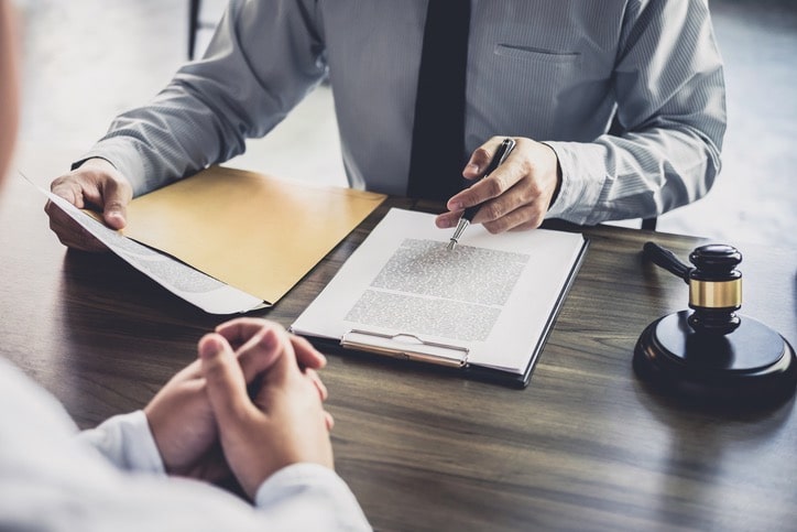 personal injury lawyer at desk