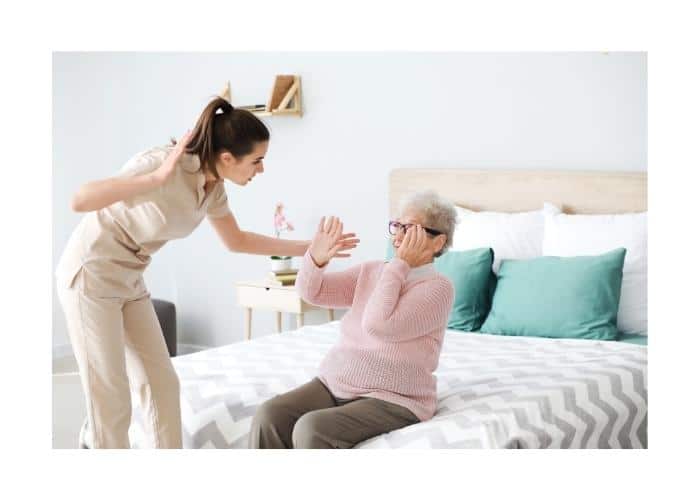 caregiver hits nursing home patient