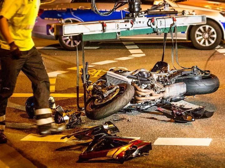 motorcycle-totaled-after-a-crash-with-a-car